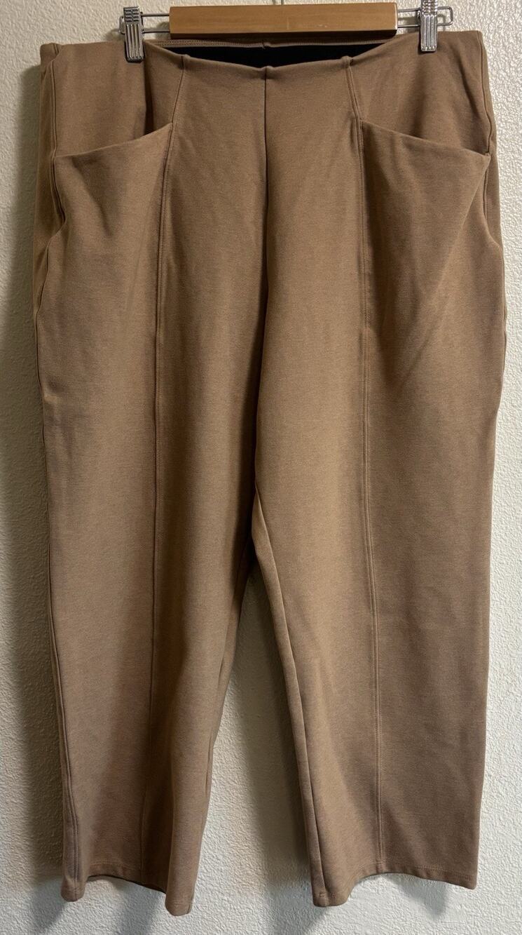 Old Navy Stevie Straight Pants Camel Brown Extra High Rise Cropped Women's XL